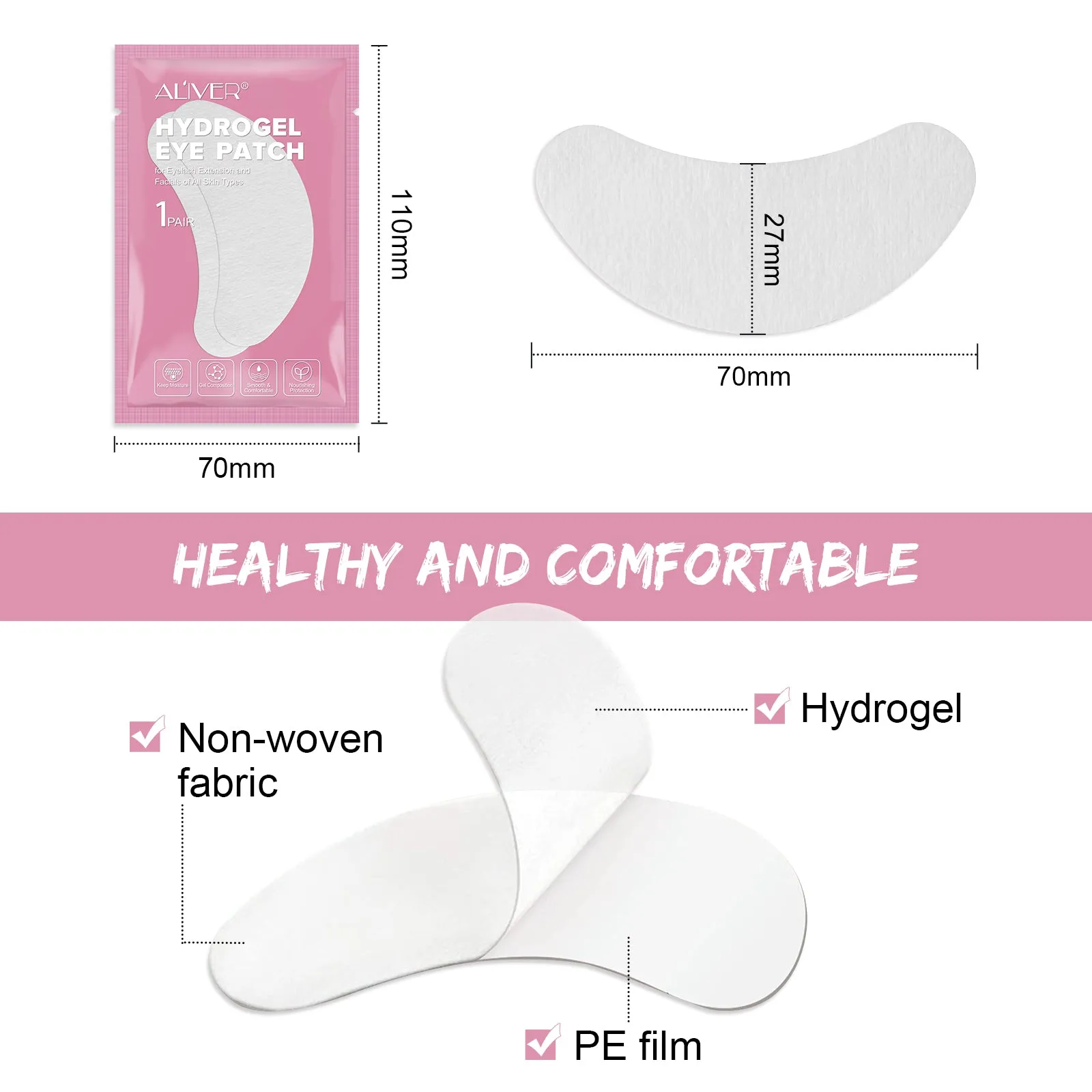 Aliver Hydrogel Eye Patch 100 pcs
