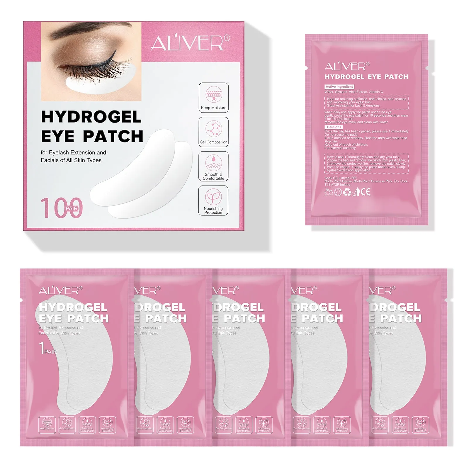 Aliver Hydrogel Eye Patch 100 pcs