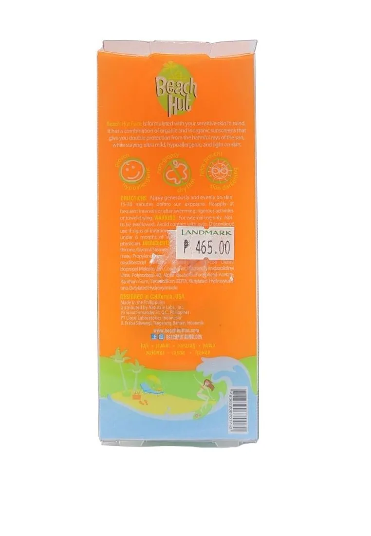 Beach Hut Face SPF 65 Lotion 75ml