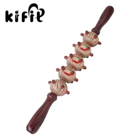 KIFIT 1Pcs Health Care Tool Wood Exercise Roller Sports Injury Gym Body Arm Back Leg Muscle Trigger Point Massager Rollers Stick