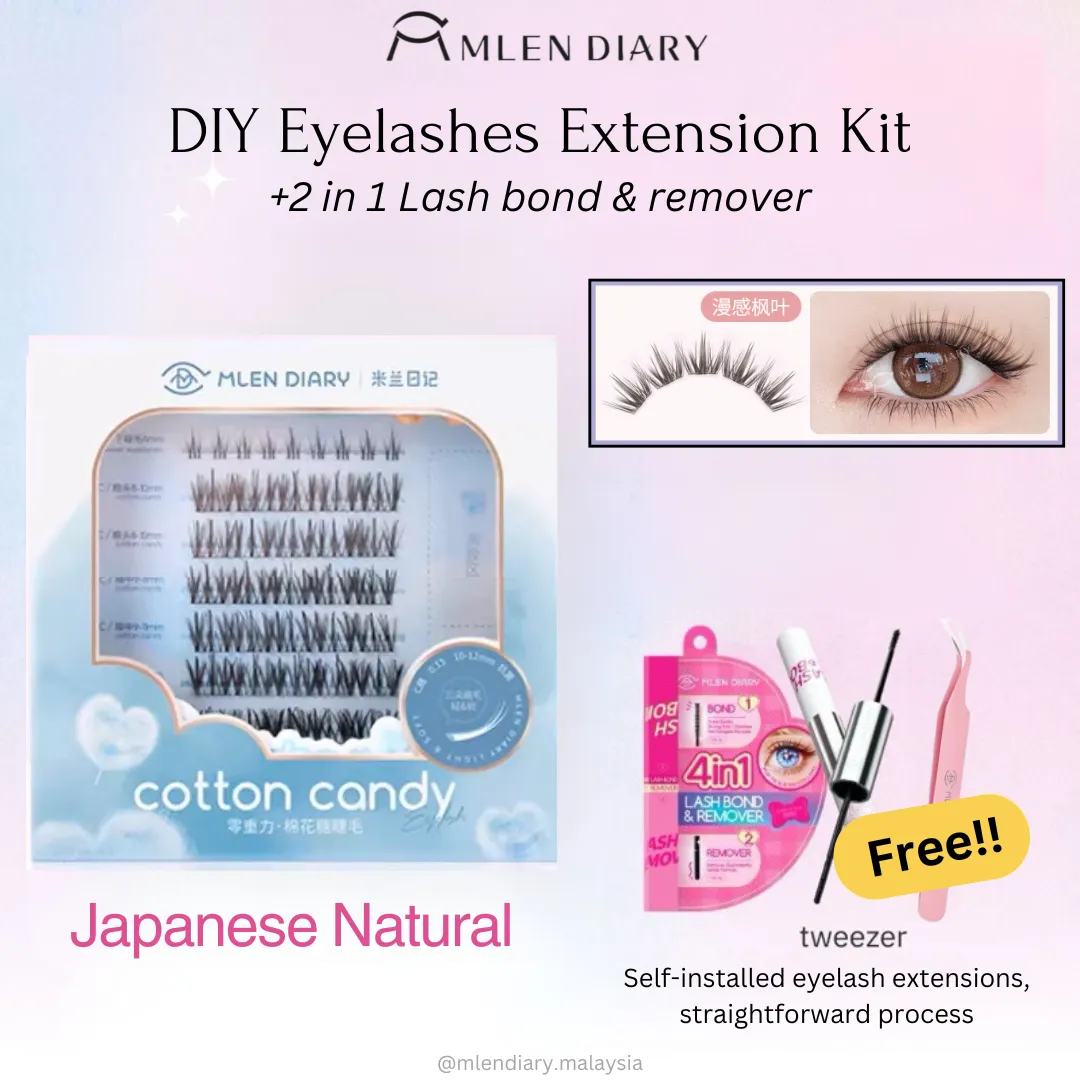 MLEN DIARY DIY Eyelashes Extension Kit   Glue Mascara With Remover (2 Heads Stick-Removable In One Stick)