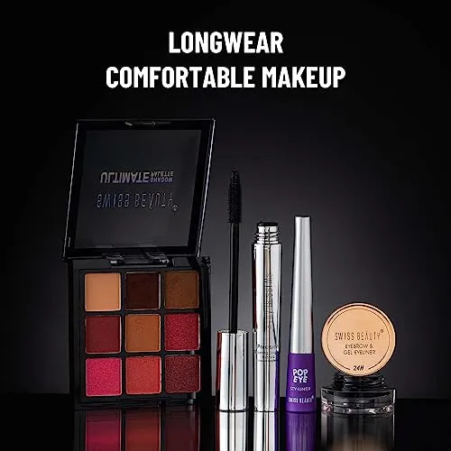 Swiss Beauty Ultimate 9 Pigmented Colors Eyeshadow Palette| Long Wearing And Easily Blendable Eye Makeup Palette | Multicolor - 02, 6Gm | Matte,Shimmery & Metallic Finish
